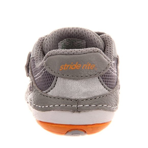 NEW Stride Rite Baby Soft Motion Conner Sneaker Grey Orange Walker First Step - Picture 3 of 5
